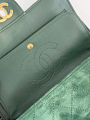 Kitlife Chanel Maxi Mini Flap Bag Dark Green Suede AS6573 13x20x6cm - 3