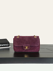 Kitlife Chanel Maxi Mini Flap Bag Burgundy Suede AS6573 13x20x6cm  - 1