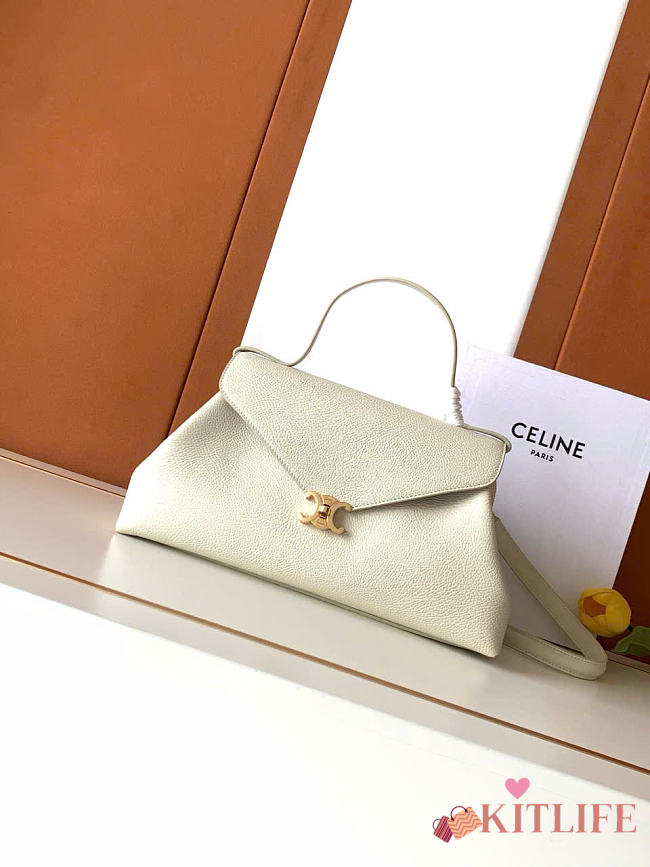 Kitlife Celine Flair In XL Off-White Calfskin Bag L10AT5 34x17x13cm - 1