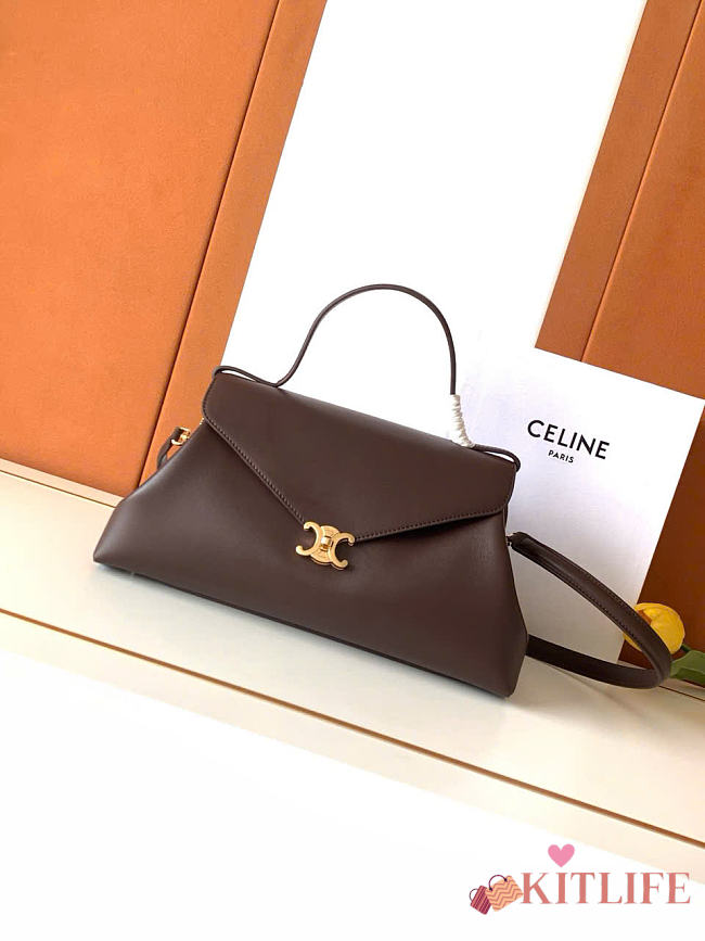 Kitlife Celine Flair In XL Dark Brown Calfskin Bag L10AT5 34x17x13cm  - 1