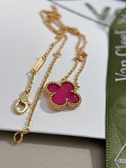 Kitlife Van Cleef Silver Vintage Alhambra Pink Pendant Necklace  - 3