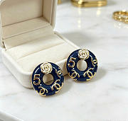Kitlife Chanel Vintage Double-C Stud Earrings Blue - 6
