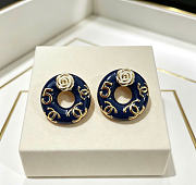 Kitlife Chanel Vintage Double-C Stud Earrings Blue - 4