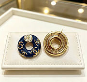 Kitlife Chanel Vintage Double-C Stud Earrings Blue - 2