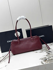 Kitlife Chanel Small Shopping Bag Burgundy Grained Calfskin AS6288 31x15x12cm  - 5