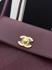 Kitlife Chanel Small Shopping Bag Burgundy Grained Calfskin AS6288 31x15x12cm  - 4
