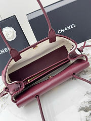 Kitlife Chanel Small Shopping Bag Burgundy Grained Calfskin AS6288 31x15x12cm  - 3