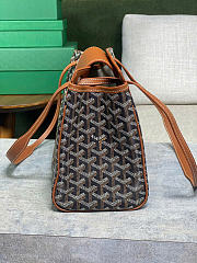 	 Kitlife Goyard Goyardine Canvas & Chevroches Calfskin Rouette PM Bag Brown and Black - 23cm x14cm x31cm - 5
