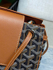 	 Kitlife Goyard Goyardine Canvas & Chevroches Calfskin Rouette PM Bag Brown and Black - 23cm x14cm x31cm - 3
