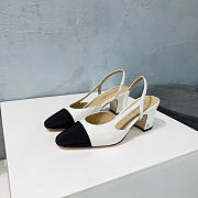 Kitlife Chanel Lambskin Cap Toe CC Slingback Pumps White - 1