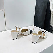 Kitlife Chanel Lambskin Cap Toe CC Slingback Pumps White - 4