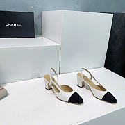 Kitlife Chanel Lambskin Cap Toe CC Slingback Pumps White - 6