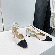 Kitlife Chanel Lambskin Cap Toe CC Slingback Pumps White - 5