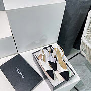 Kitlife Chanel Lambskin Cap Toe CC Slingback Pumps White - 2