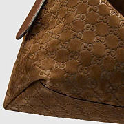 Kitlife Gucci Beatrix Large Tote Bag Dark Brown Embossed GG Suede 850546 40x36x12cm - 2