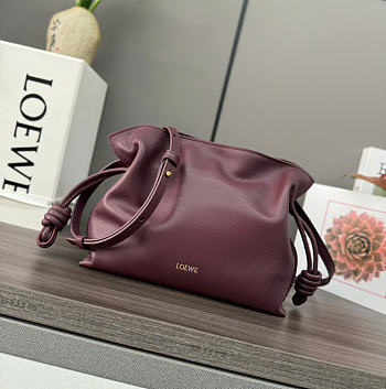 Kitlife Loewe Flamenco Clutch in Burgundy Nappa Calfskin 262355 23x18x9cm