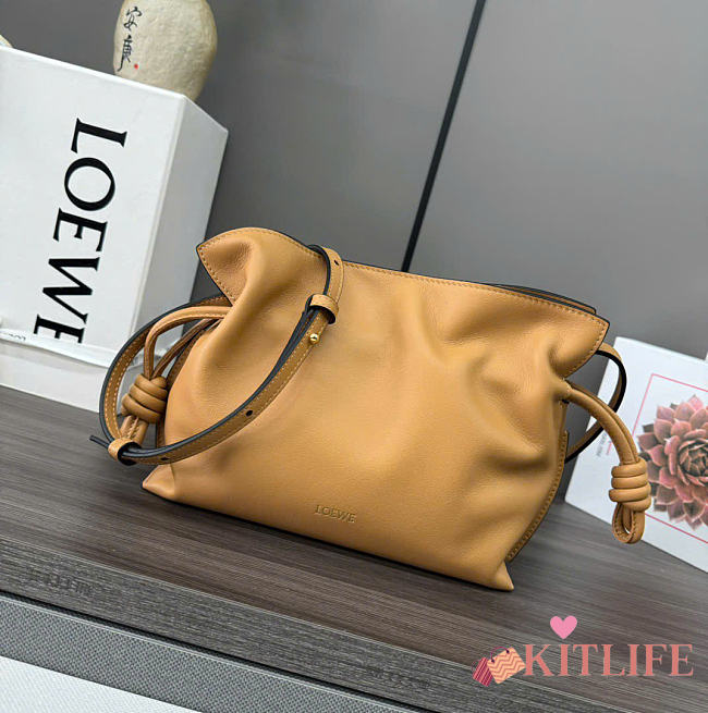 Kitlife Loewe Flamenco Clutch in Tan Nappa Calfskin 262355 23x18x9cm - 1