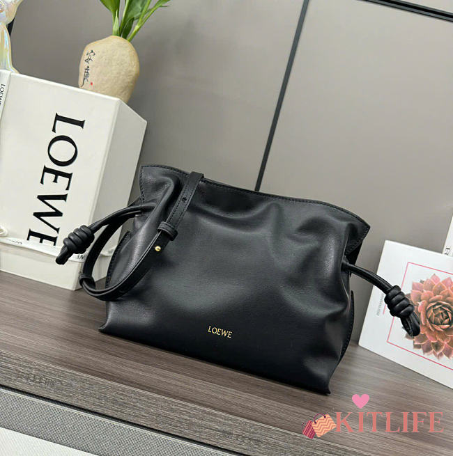 Kitlife Loewe Flamenco Clutch in Black Nappa Calfskin 262355 23x18x9cm  - 1