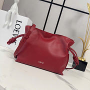 Kitlife Loewe Flamenco Clutch in Red Nappa Calfskin 262355 23x18x9cm  - 1