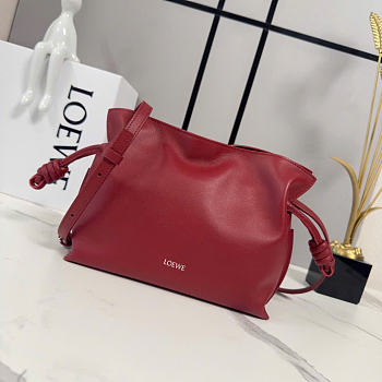 Kitlife Loewe Flamenco Clutch in Red Nappa Calfskin 262355 23x18x9cm 