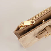Kitlife Dior Qixi Lady Dahlia Wallet Two-Tone Beige Cannage Lambskin 12×9×2cm - 4