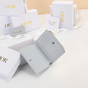 Kitlife Dior Qixi Lady Dahlia Wallet Gray Cannage Lambskin 12×9×2cm - 5