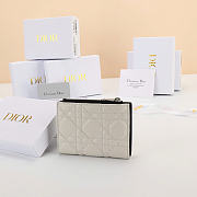 Kitlife Dior Qixi Lady Dahlia Wallet Two-Tone Black & White Cannage Lambskin 12×9×2cm - 6