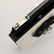 Kitlife Dior Qixi Lady Dahlia Wallet Two-Tone Black & White Cannage Lambskin 12×9×2cm - 4