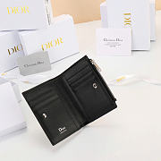 Kitlife Dior Qixi Lady Dahlia Wallet Two-Tone Black & White Cannage Lambskin 12×9×2cm - 3