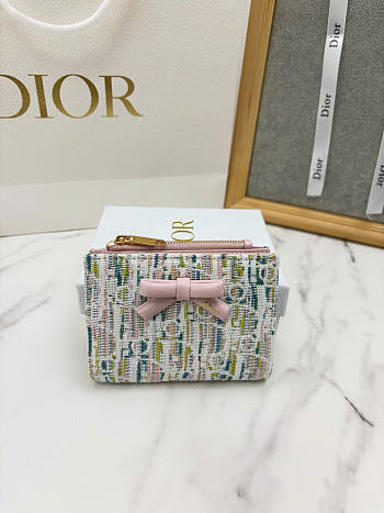 Kitlife Dior Promenade Dahlia Wallet Multicolor Dior Oblique Pastel Jacquard 12x9x2cm 