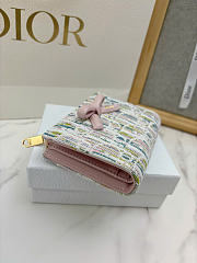 Kitlife Dior Promenade Dahlia Wallet Multicolor Dior Oblique Pastel Jacquard 12x9x2cm  - 6
