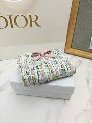 Kitlife Dior Promenade Dahlia Wallet Multicolor Dior Oblique Pastel Jacquard 12x9x2cm  - 3