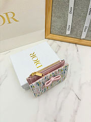 Kitlife Dior Promenade Dahlia Wallet Multicolor Dior Oblique Pastel Jacquard 12x9x2cm  - 2