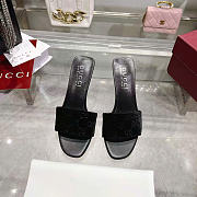 Kitlife Gucci Women's Bombshell Slide Sandal Black GG Velvet - 3