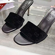 Kitlife Gucci Women's Bombshell Slide Sandal Black GG Velvet - 2