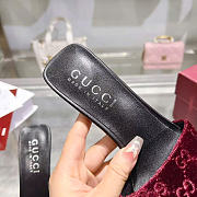 Kitlife Gucci Women's Bombshell Slide Sandal Burgundy GG Velvet - 3