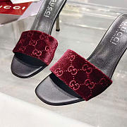 Kitlife Gucci Women's Bombshell Slide Sandal Burgundy GG Velvet - 2