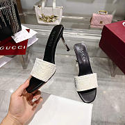 Kitlife Gucci Women's Bombshell Slide Sandal White GG Velvet - 1