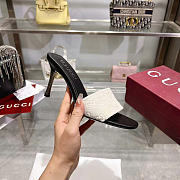 Kitlife Gucci Women's Bombshell Slide Sandal White GG Velvet - 6