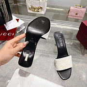 Kitlife Gucci Women's Bombshell Slide Sandal White GG Velvet - 5