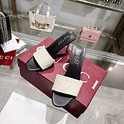 Kitlife Gucci Women's Bombshell Slide Sandal White GG Velvet - 3