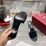 Kitlife Gucci Women's Bombshell Slide Sandal Dark Green GG Velvet - 4