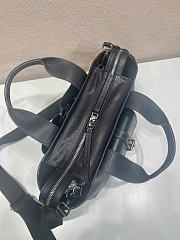 Kitlife Prada Route Medium Black Leather Tote Bag 1BG660 28x21x13cm - 4