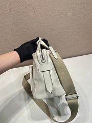 Kitlife Prada Route Medium White Leather Tote Bag 1BG660 28x21x13cm  - 4