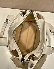Kitlife Prada Route Medium White Leather Tote Bag 1BG660 28x21x13cm  - 3