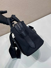 Kitlife Prada Route Medium Black Canvas & Leather Tote Bag 1BG660 28x21x13cm - 6