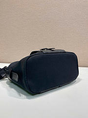 Kitlife Prada Route Medium Black Canvas & Leather Tote Bag 1BG660 28x21x13cm - 3
