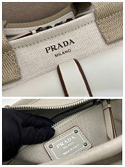 Kitlife Prada Route Medium White Canvas & Leather Tote Bag 1BG660 28x21x13cm - 5