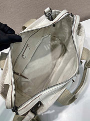 Kitlife Prada Route Medium White Canvas & Leather Tote Bag 1BG660 28x21x13cm - 3