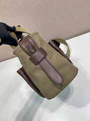 Kitlife Prada Route Medium Green Canvas & Leather Tote Bag 1BG660 28x21x13cm - 4